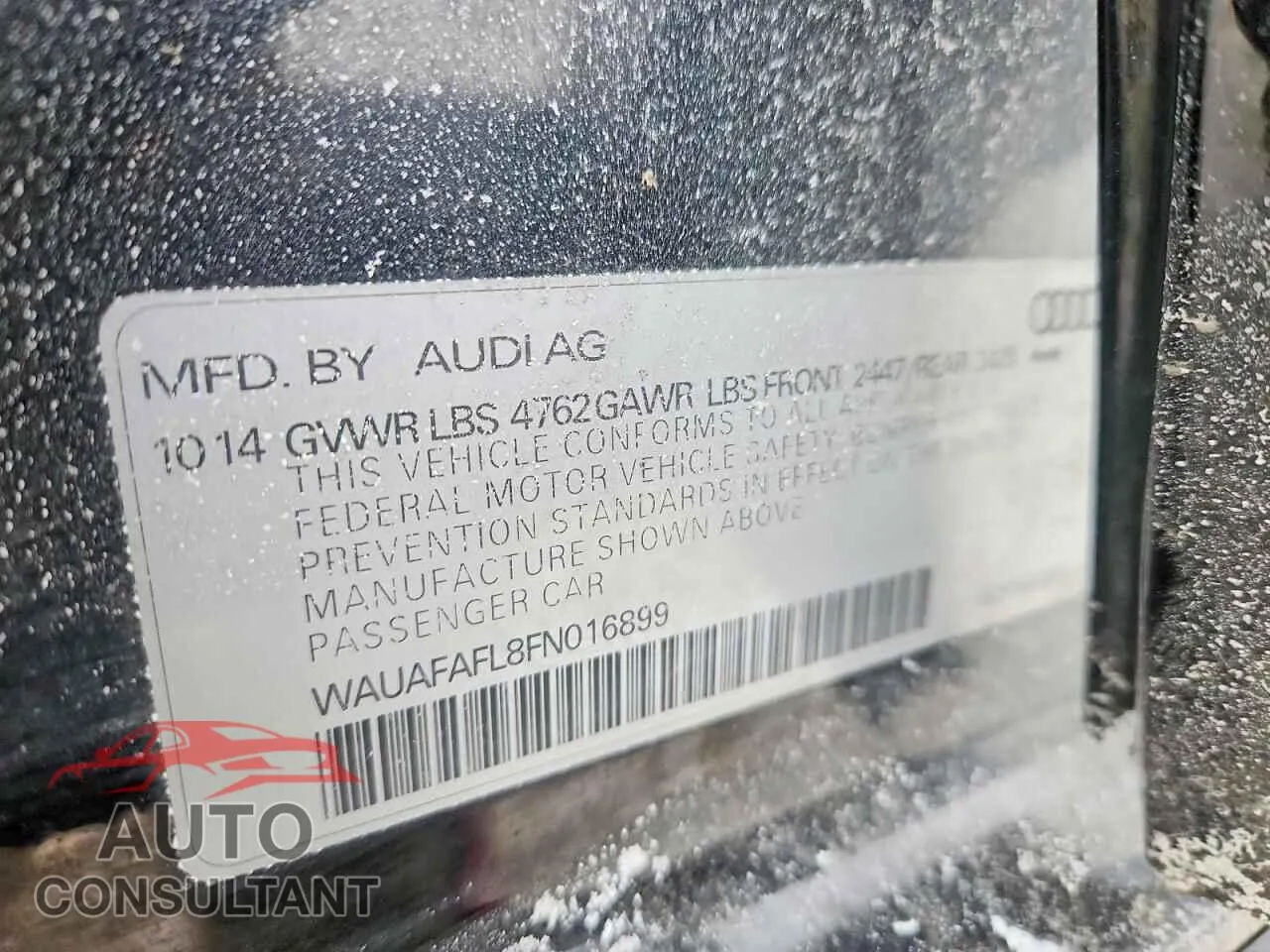 2015 AUDI A4 Damaged VIN WAUAFAFL8FN016899 – photo 12