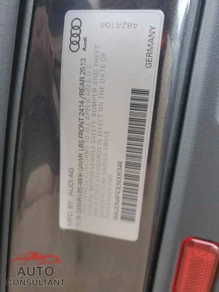 2020 AUDI A4 Damaged VIN WAUDNAF43LN006348 – photo 13