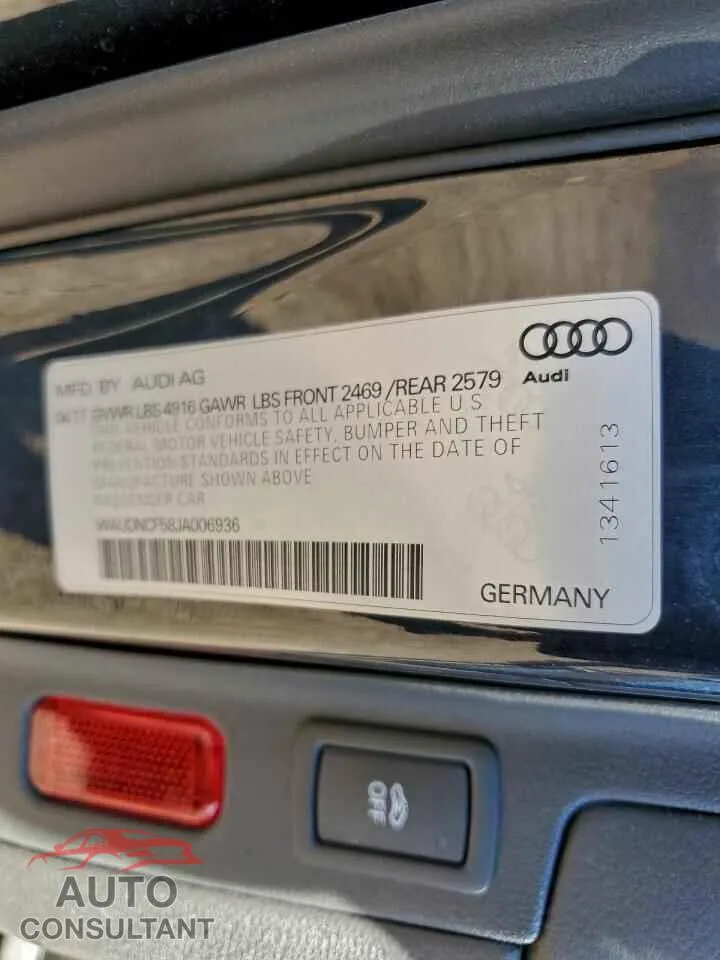 2018 AUDI A5 Damaged VIN WAUDNCF58JA006936 – photo 12