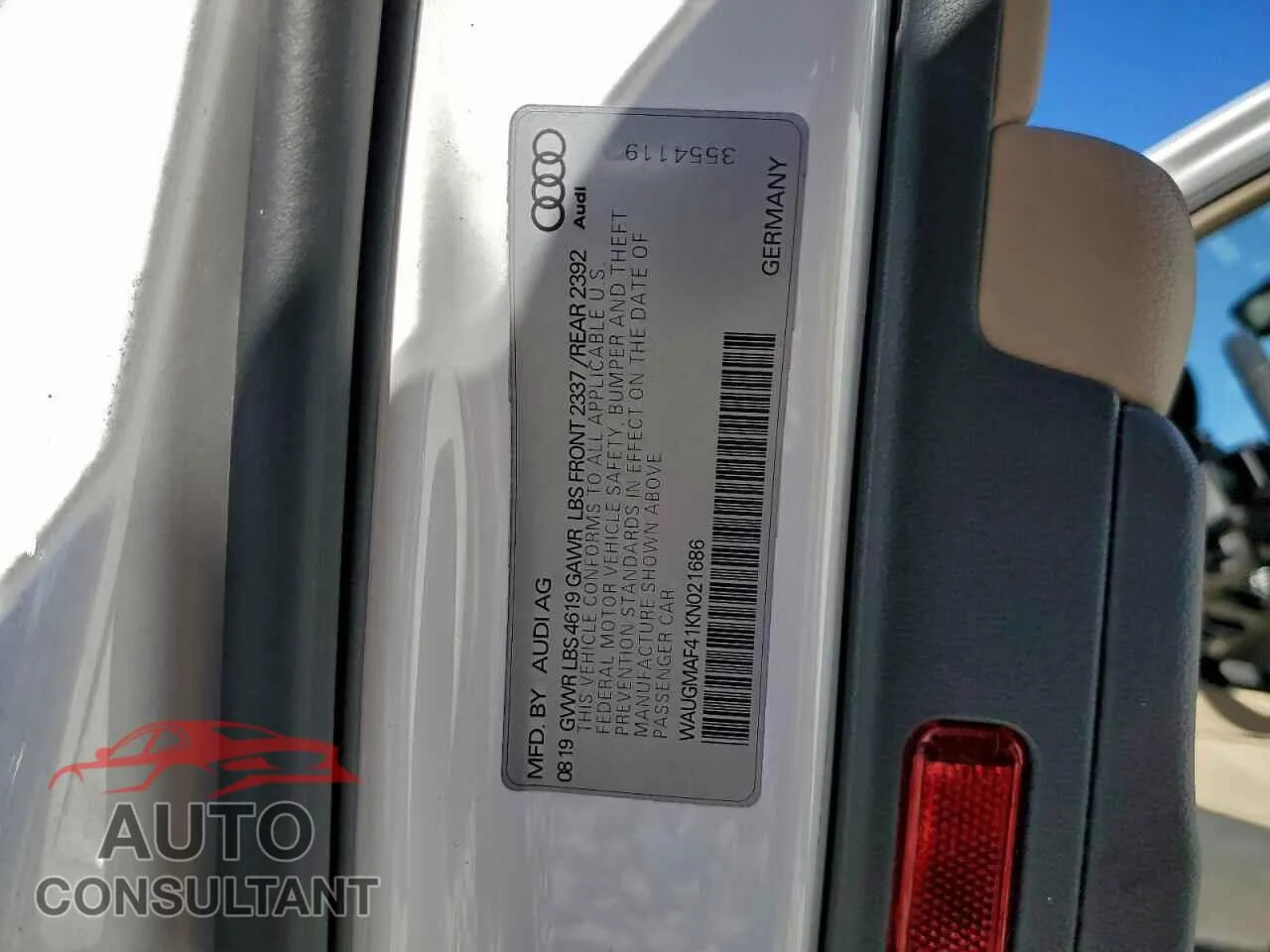 2019 AUDI A4 Damaged VIN WAUGMAF41KN021686 – photo 13