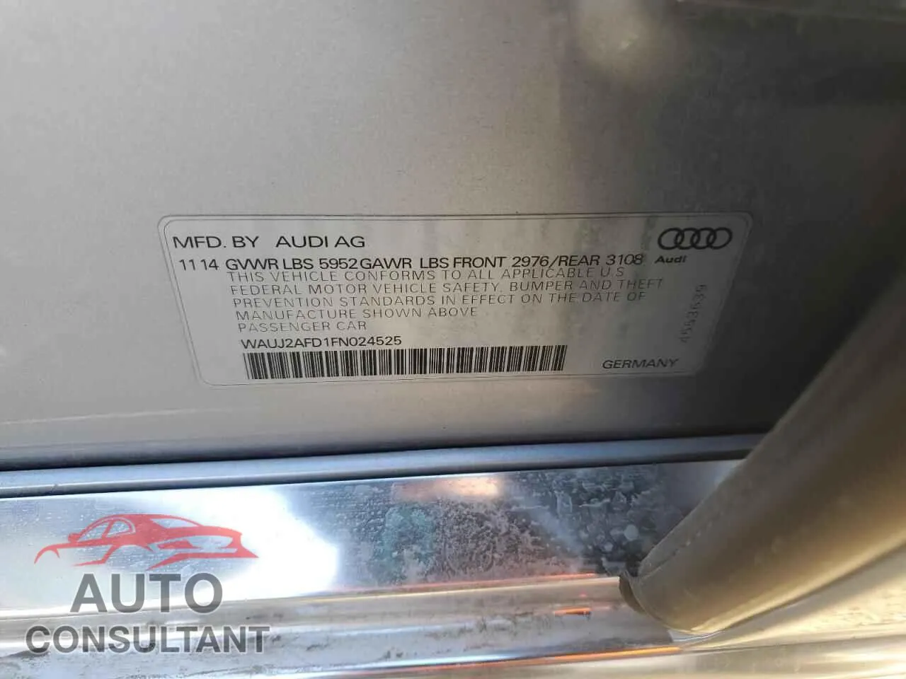 2015 AUDI A8 Damaged VIN WAUJ2AFD1FN024525 – photo 12