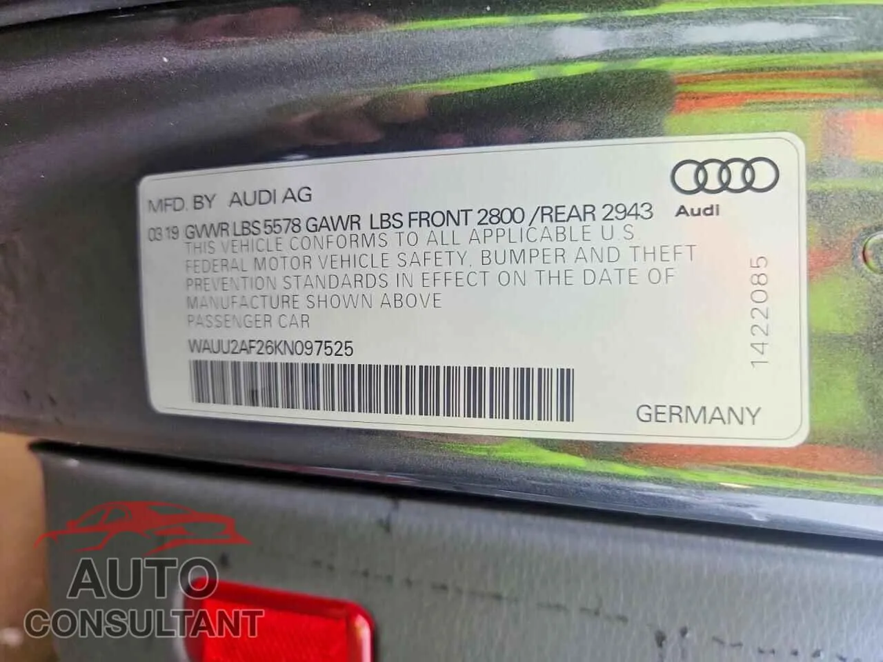 2019 AUDI A7 Damaged VIN WAUU2AF26KN097525 – photo 12 2019 AUDI A7 Damaged VIN WAUU2AF26KN097525 – photo 12