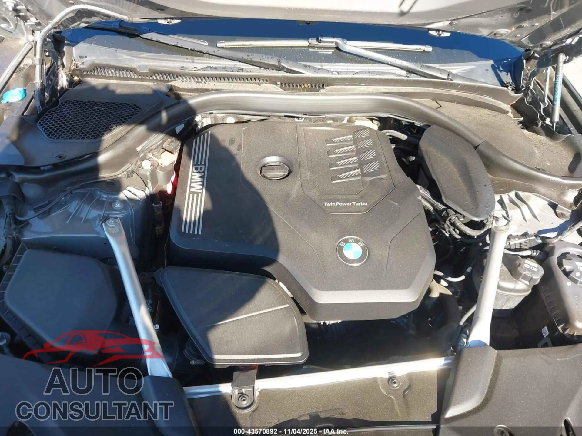 2021 BMW 530I Damaged VIN WBA13BJ00MWX15818 – odometer reading