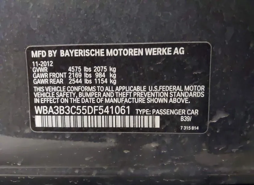 2013 BMW 328i Used VIN WBA3B3C55DF541061 – dashboard