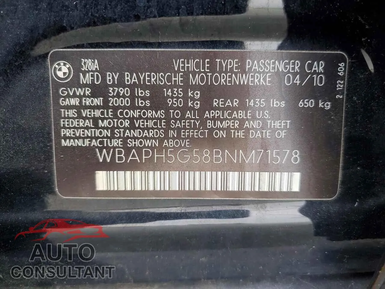 2011 BMW 3 SERIES Damaged VIN WBAPH5G58BNM71578 – photo 12 2011 BMW 3 SERIES Damaged VIN WBAPH5G58BNM71578 – photo 12