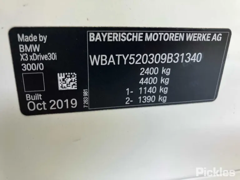 2020 BMW X3 Damaged VIN WBATY520309B31340 – dashboard