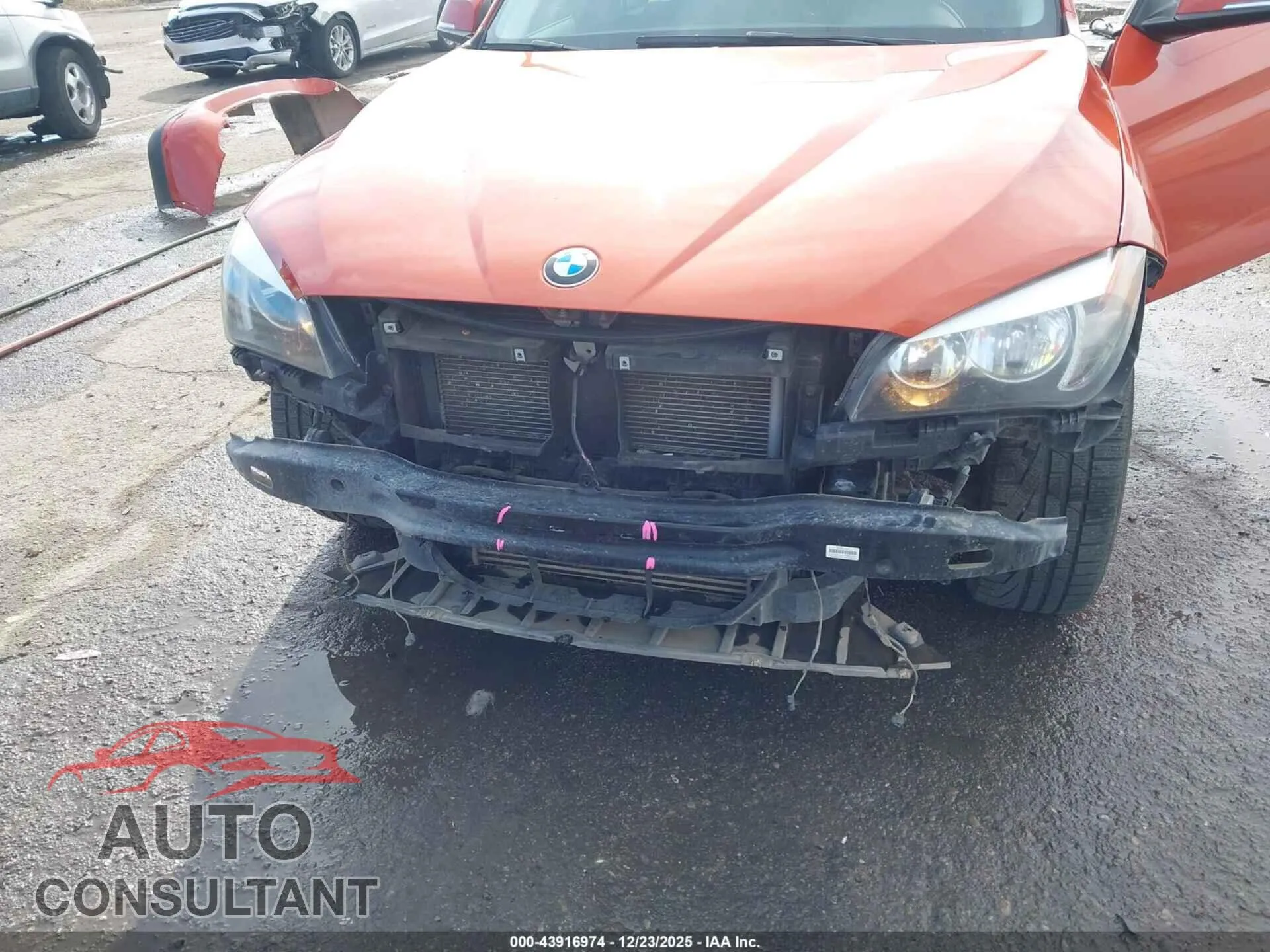 2014 BMW X1 Damaged VIN WBAVL1C52EVY15088 – engine bay