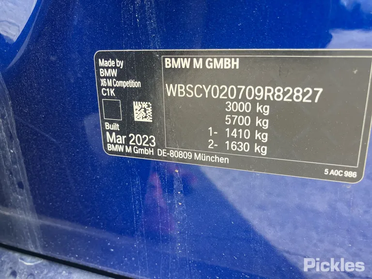 2023 BMW X6 M Used VIN WBSCY020709R82827 – odometer reading