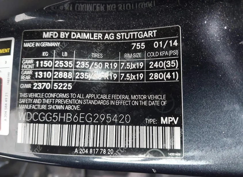 2014 MERCEDES-BENZ GLK-Class Used VIN WDCGG5HB6EG295420 – photo 17
