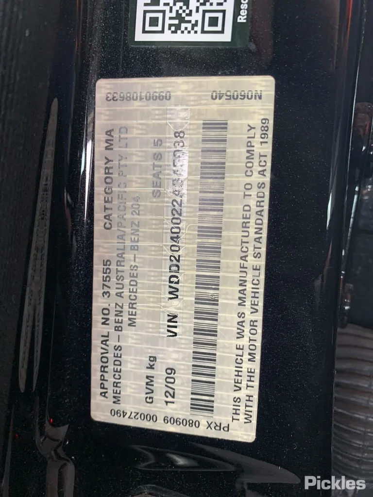 2009 Mercedes-Benz C-Class Used VIN WDD2040022A345038 – odometer reading