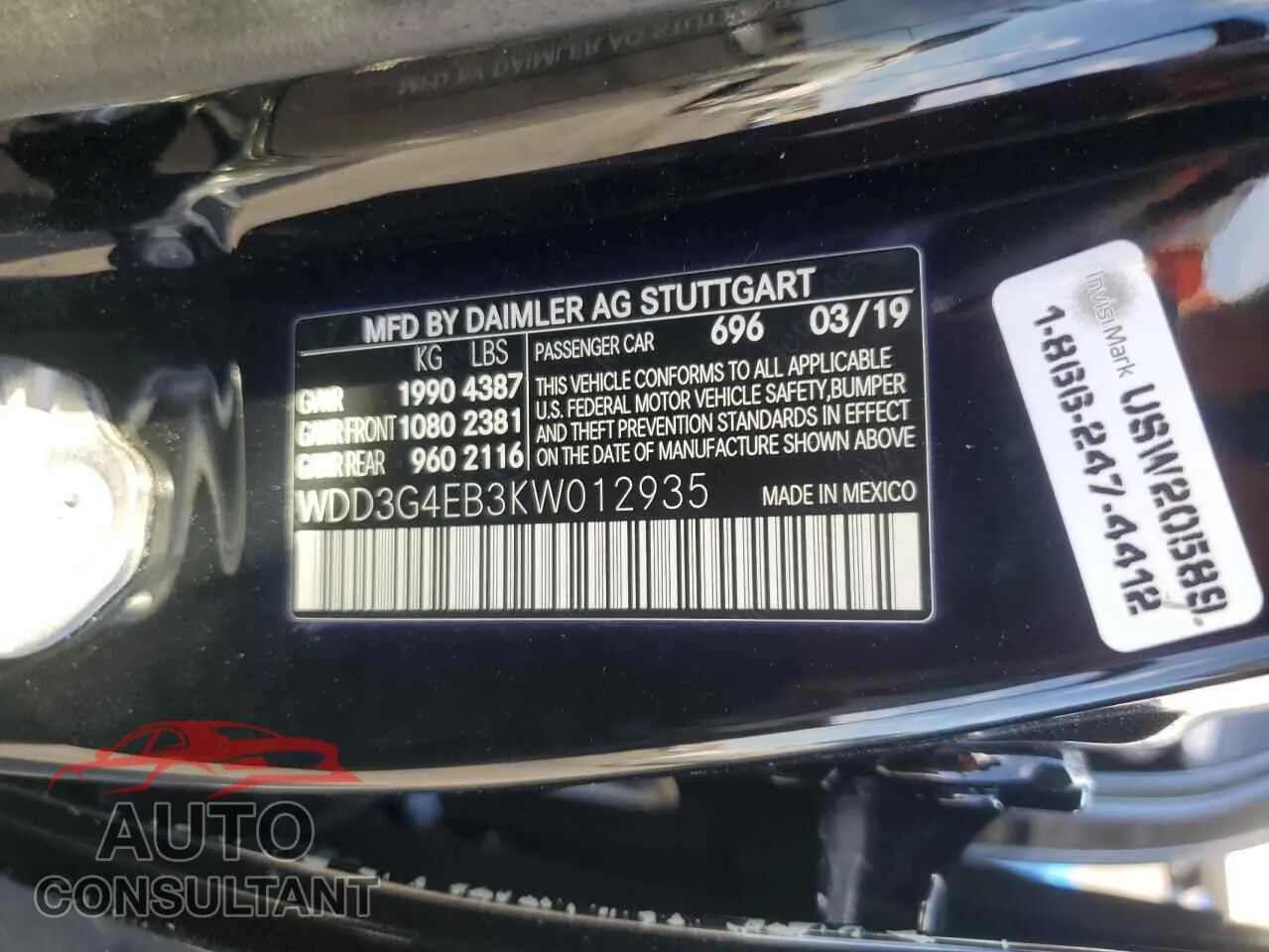2019 MERCEDES-BENZ A-CLASS Damaged VIN WDD3G4EB3KW012935 – photo 12