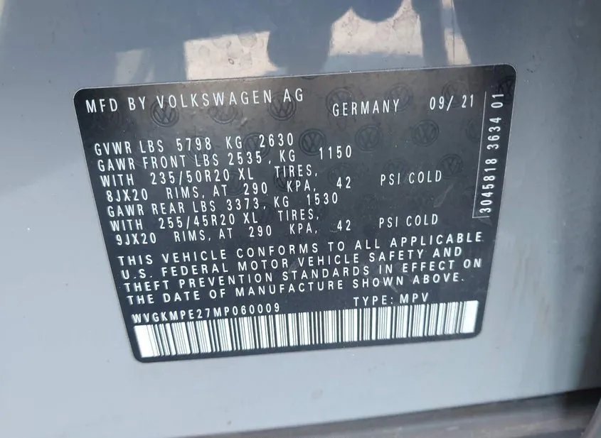 2021 VOLKSWAGEN ID.4 Used VIN WVGKMPE27MP060009 – photo 13