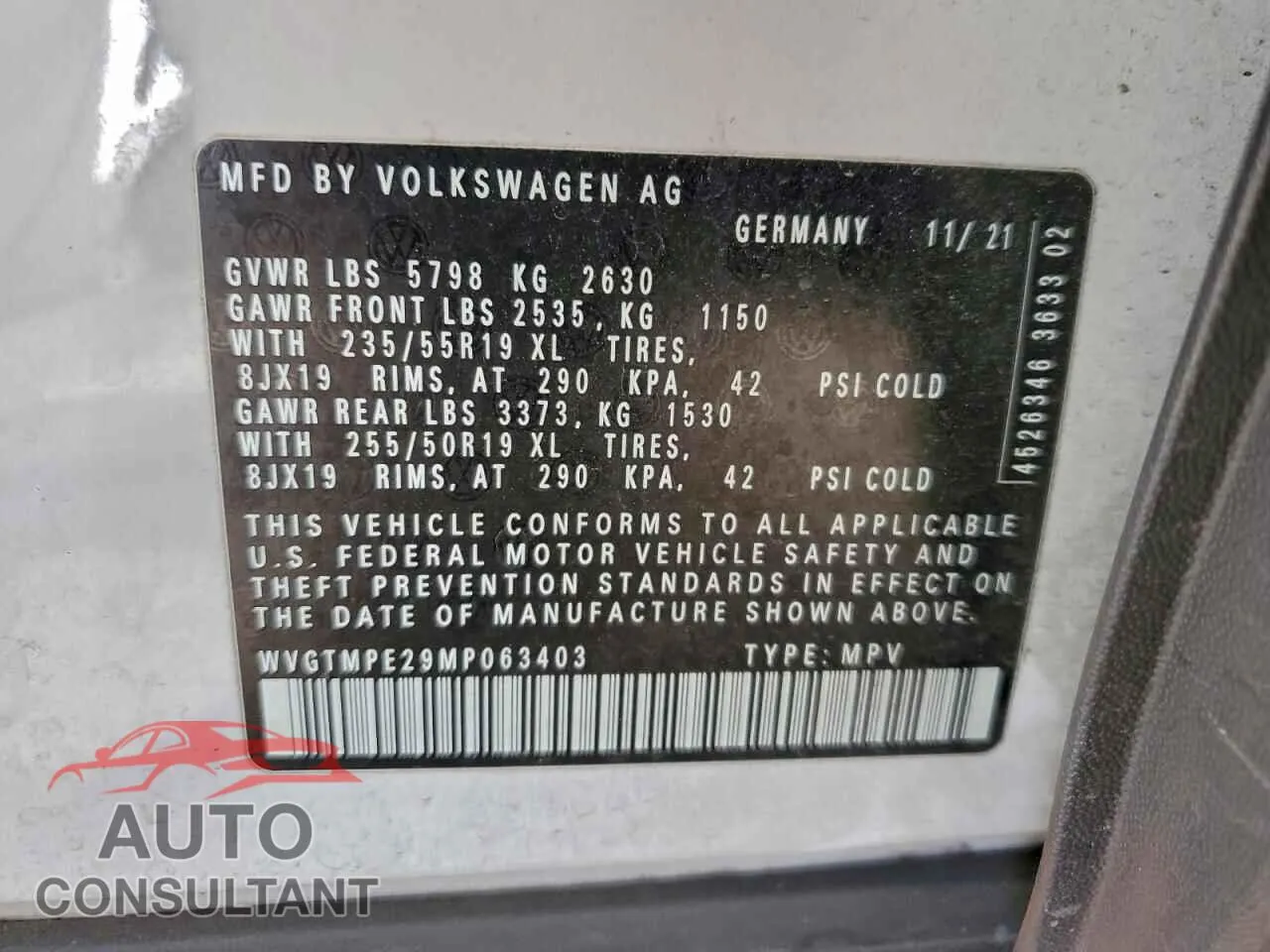 2021 VOLKSWAGEN ID.4 PRO S Damaged VIN WVGTMPE29MP063403 – photo 14