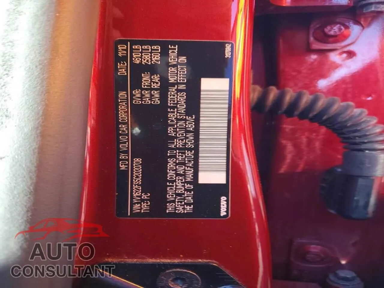 2012 VOLVO S60 Damaged VIN YV1622FS5C2020708 – photo 12